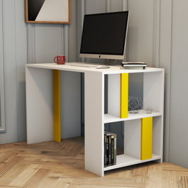 Hanah Home Mesa de Estudio Lima Blanco y Amarillo